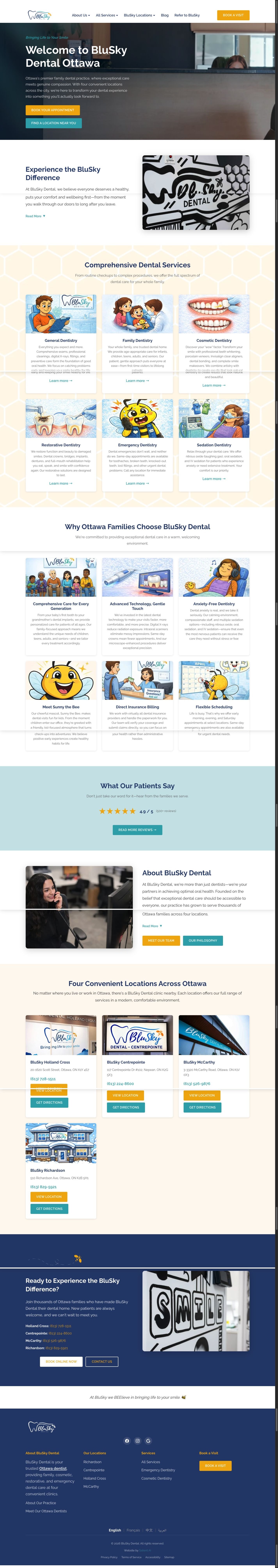 BluSky Dental website designed or marketed with Salient AI