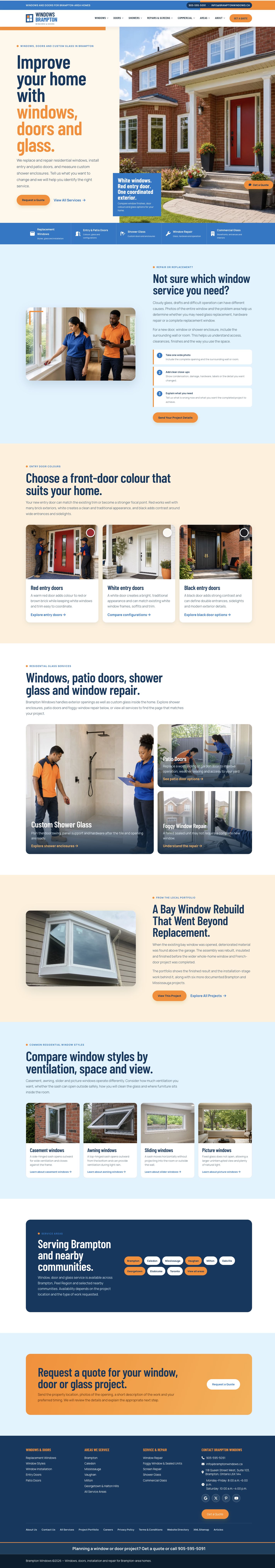 Brampton Windows website designed or marketed with Salient AI