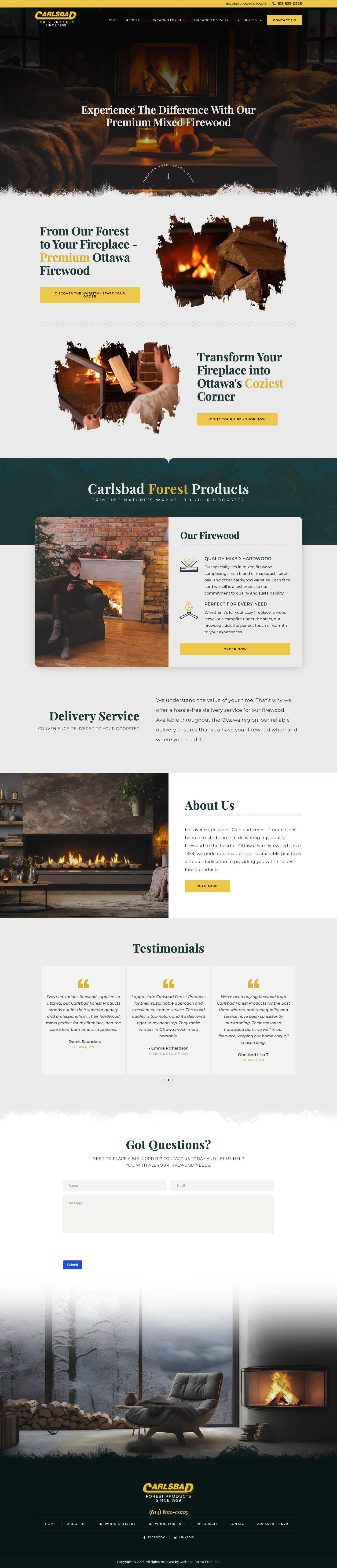 Carlsbad Forest Products website