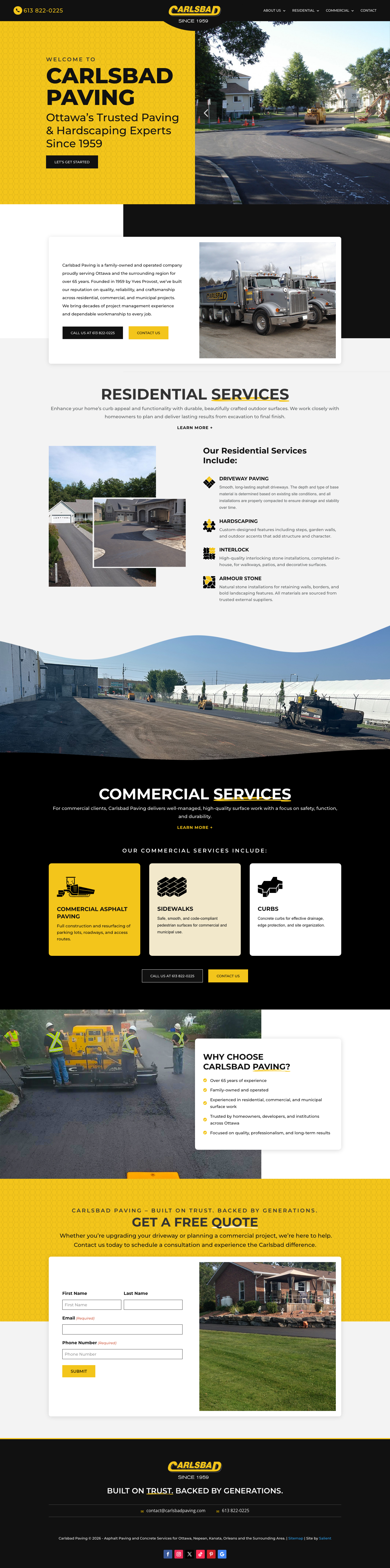 Carlsbad Paving website designed or marketed with Salient AI