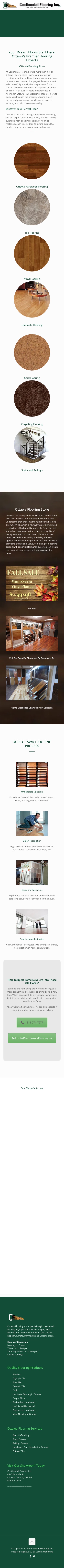 Complete mobile home page of Continental Flooring