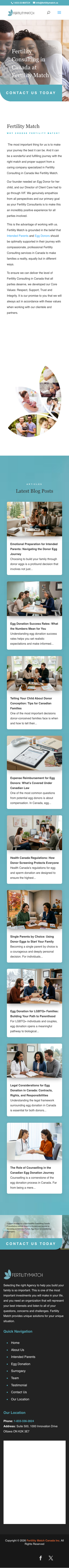 Complete mobile home page of Fertility Match