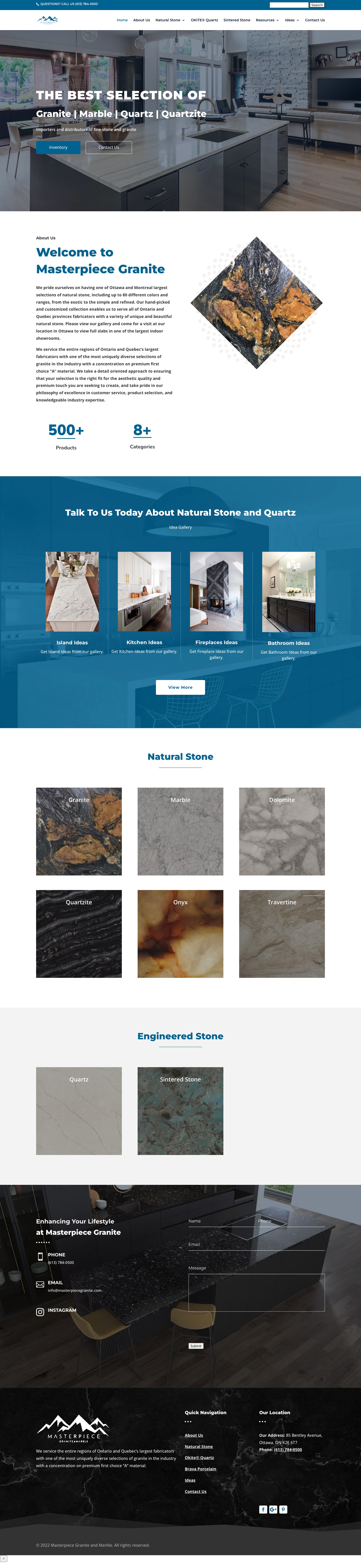 Masterpiece Granite website designed or marketed with Salient AI