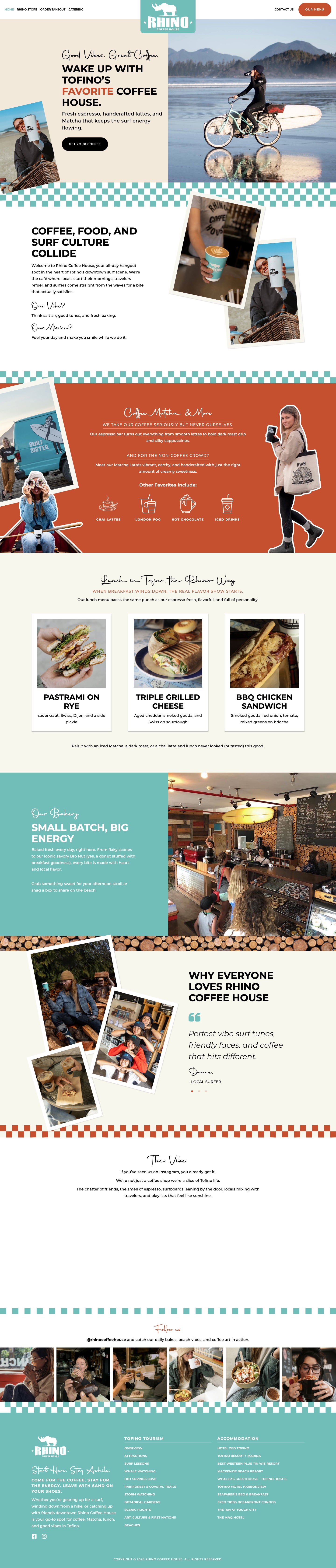 Rhino Coffee House website designed or marketed with Salient AI