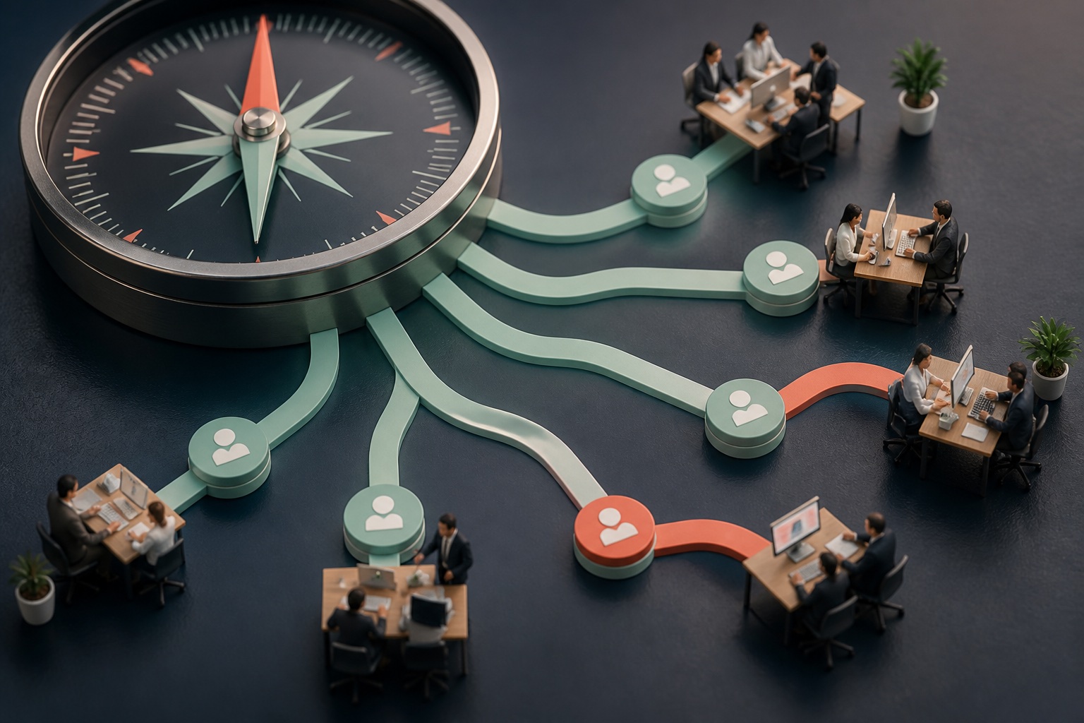 Tiny sales teams receiving correctly routed opportunity tokens at human desks