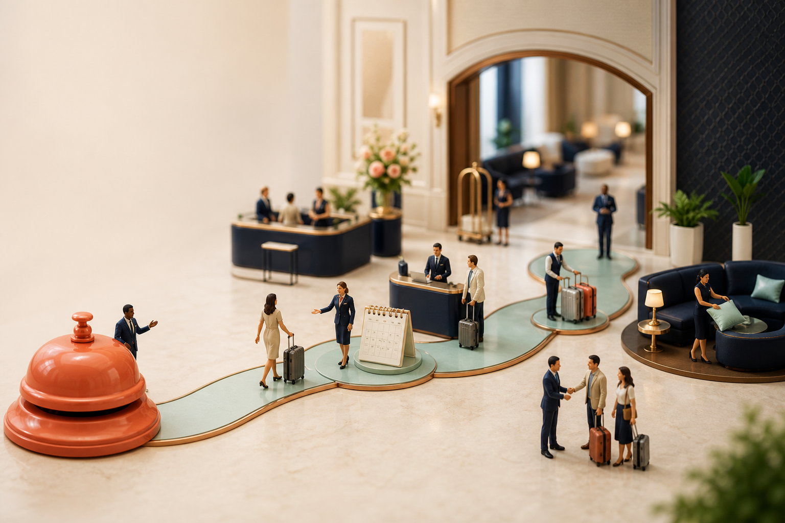 Tiny hotel teams guiding guests from reservation and pre-arrival planning through check-in and a warm human welcome