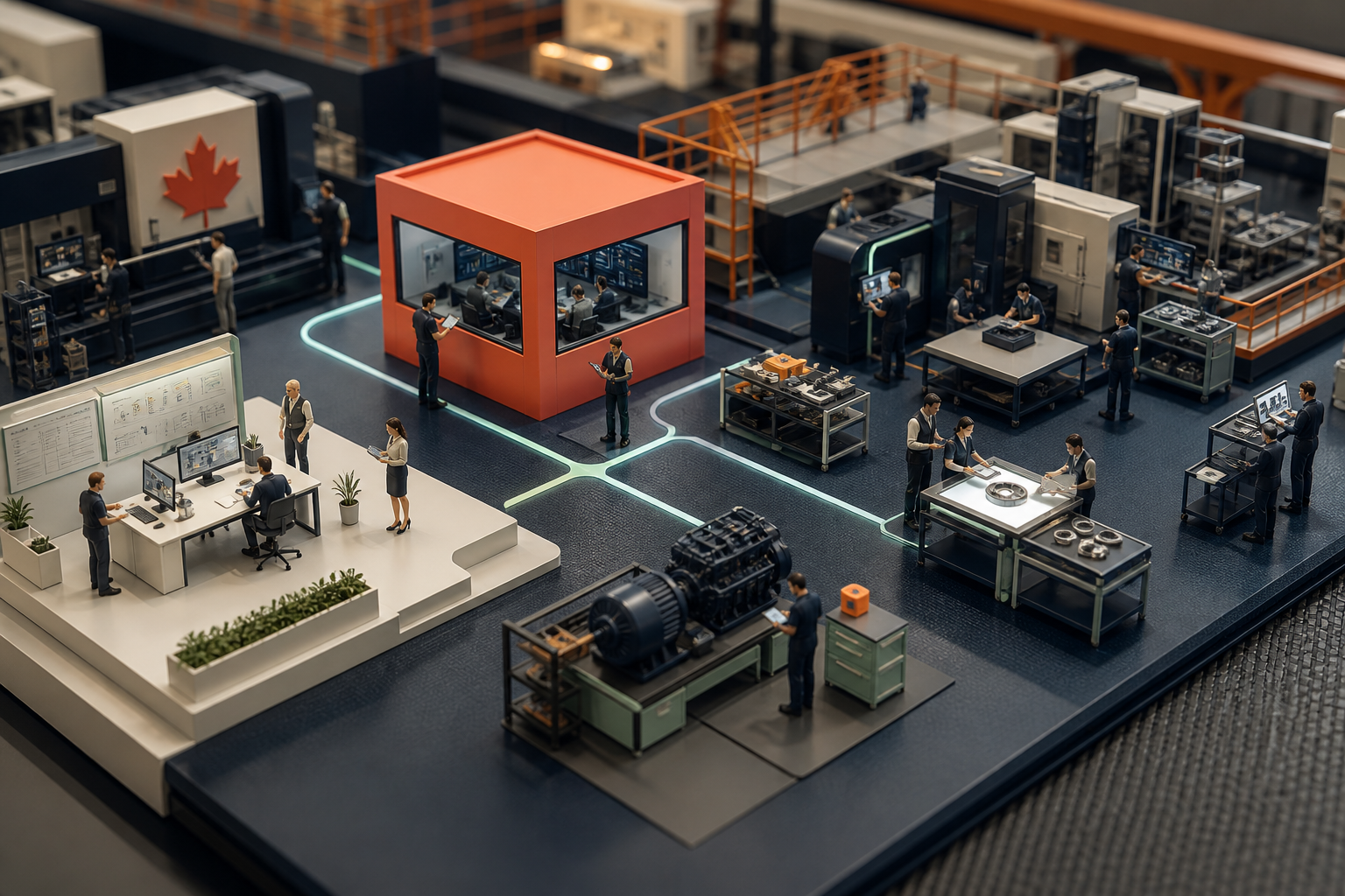 Tiny manufacturing teams connecting demand planning, production, quality inspection and maintenance