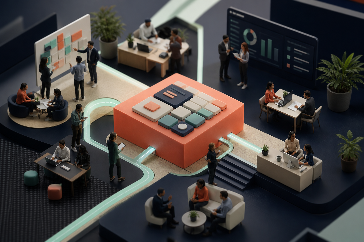 Tiny software teams connecting product discovery, qualified sales, onboarding, support and feedback