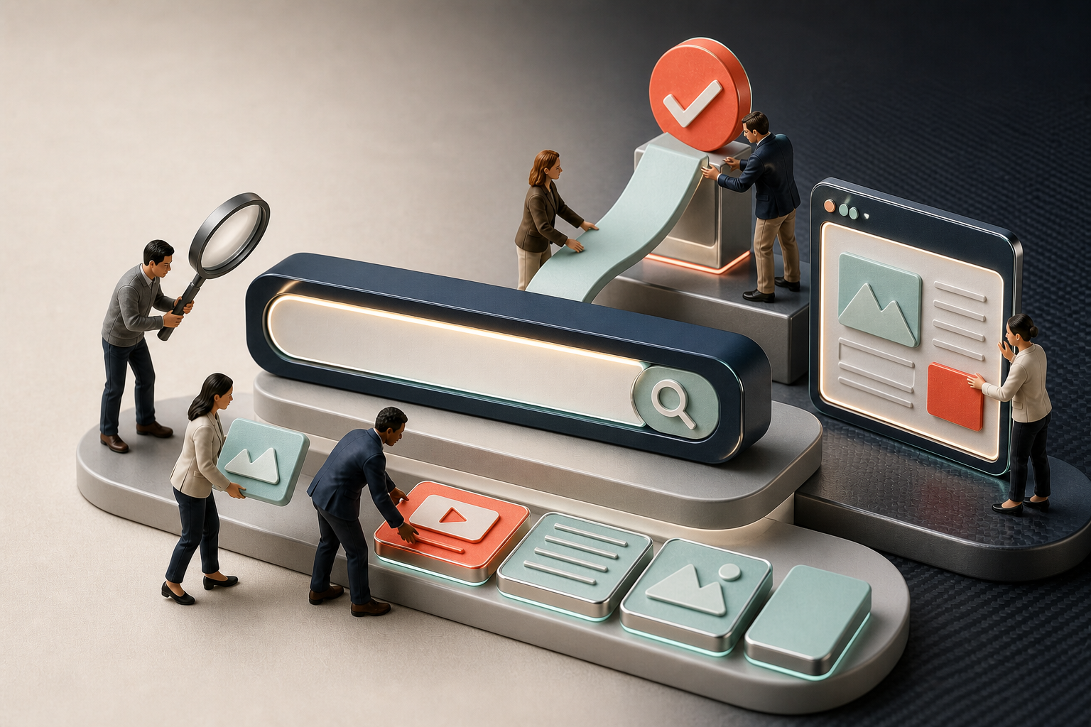 Tiny people demonstrating Salient AI for marketing
