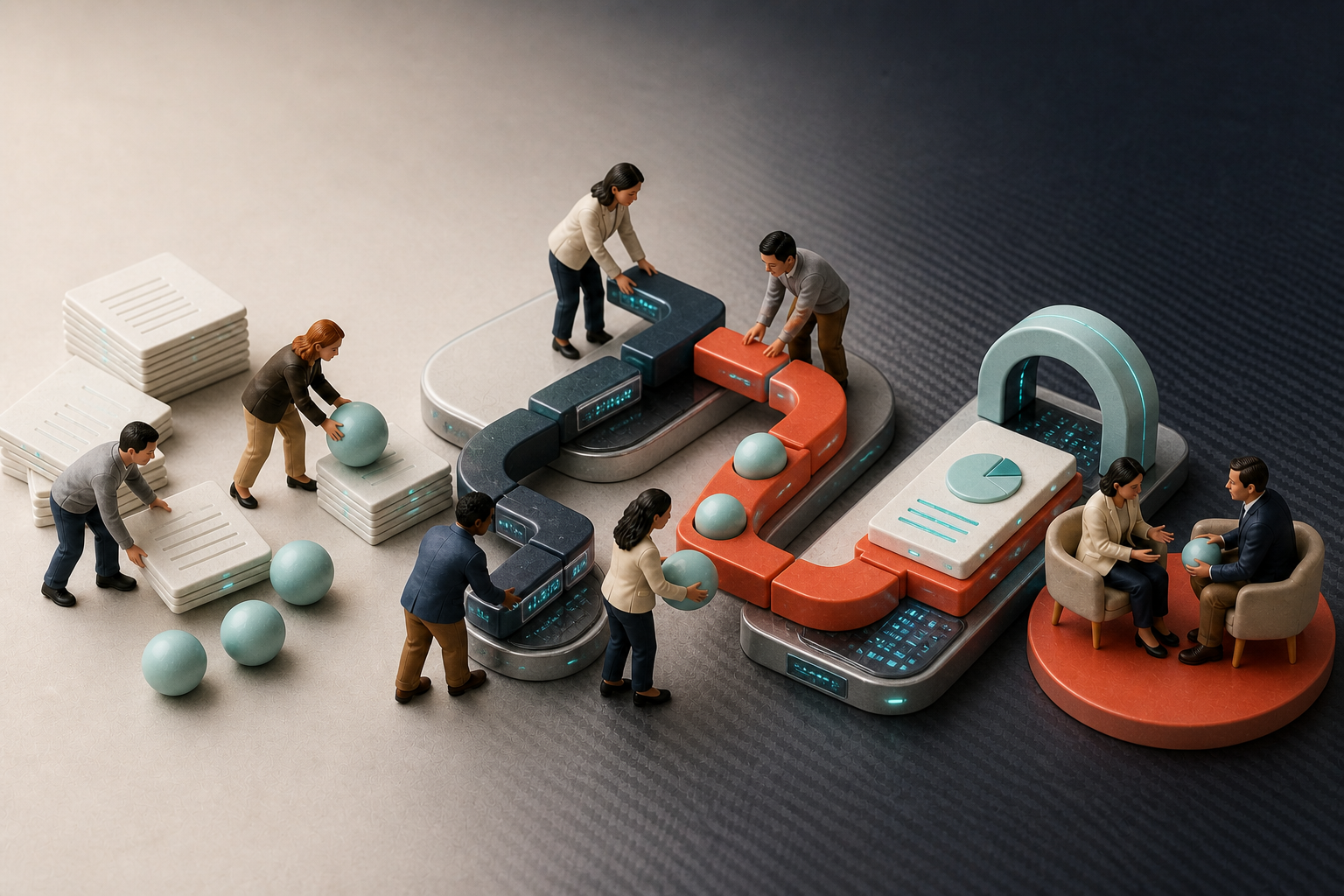 Tiny people demonstrating Salient AI for operations